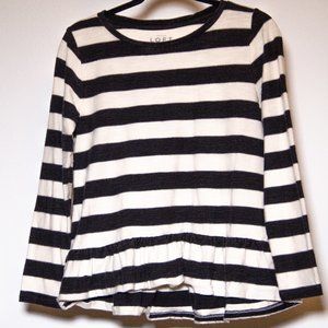 Ann Taylor Loft Black and White Striped Top MP